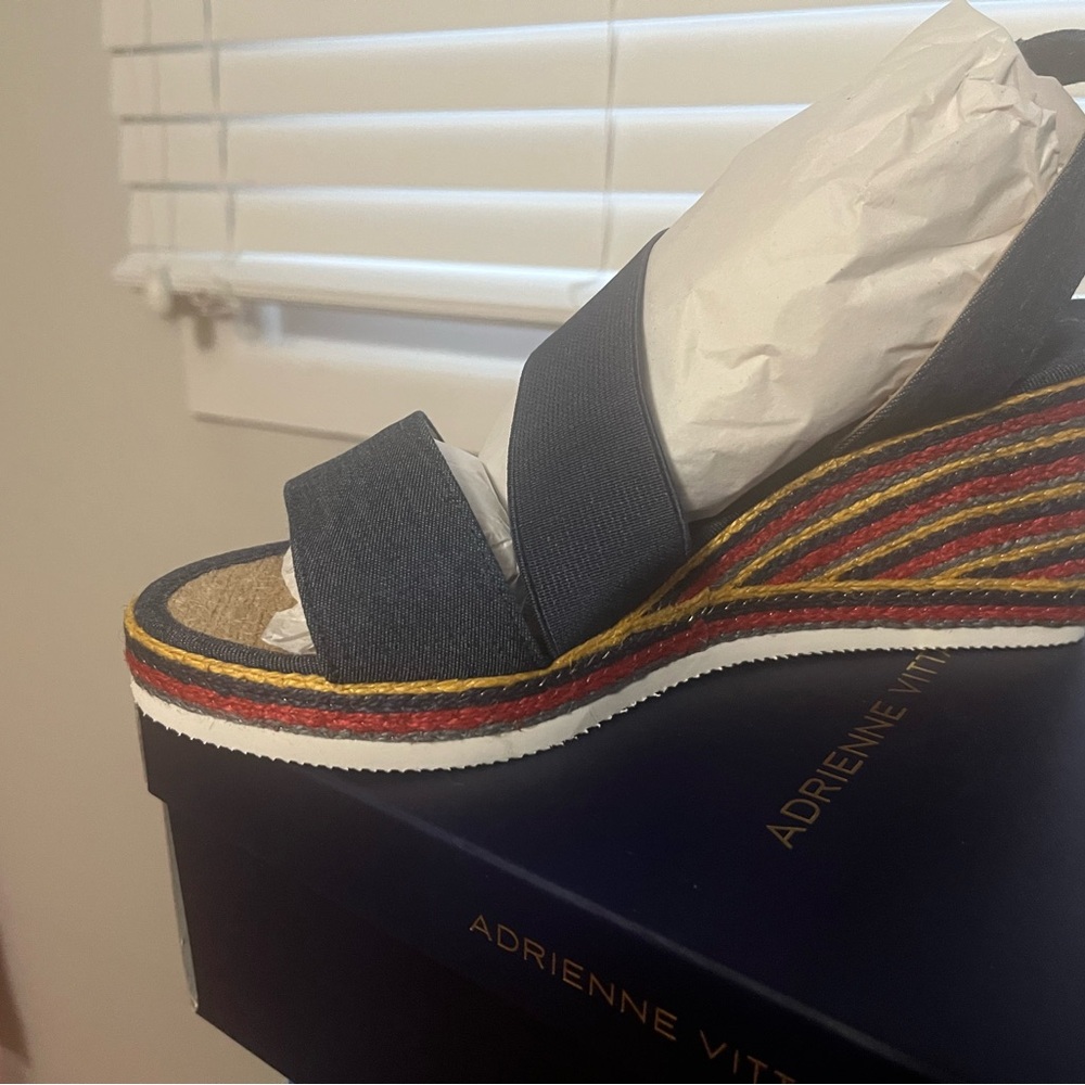 Adrienne Vittadini Blue Wedge Shoes with Stylish Elevation